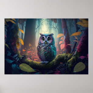 Owl in a Forest Poster