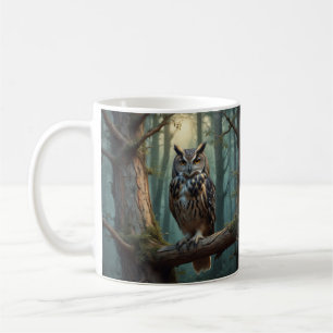 Owl in a Magical Forest Coffee Mug