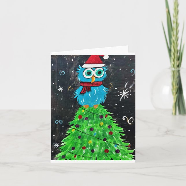 Owl in a Tree Greeting Card (Front)