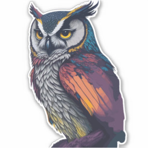 Owl in bright colours