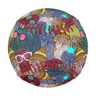 Owl in crown baseball