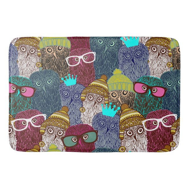 Owl in crown bath mat (Front)