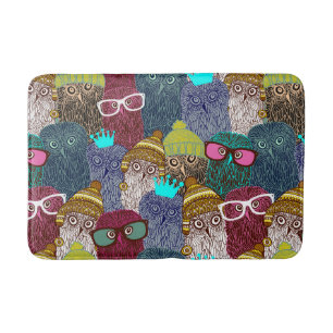 Owl in crown bath mat