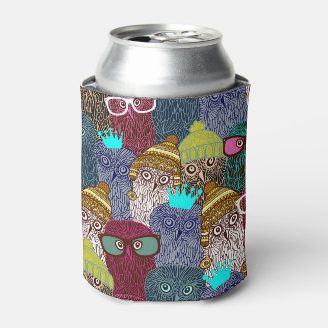 Owl in crown can cooler (Can Front)