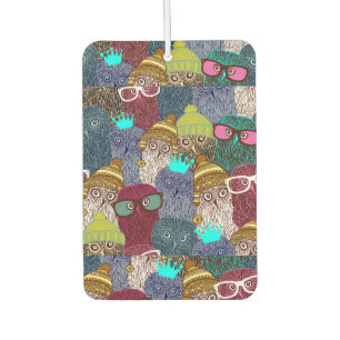 Owl in crown car air freshener