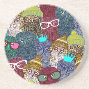 Owl in crown coaster