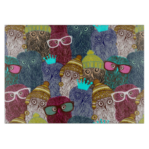 Owl in crown cutting board