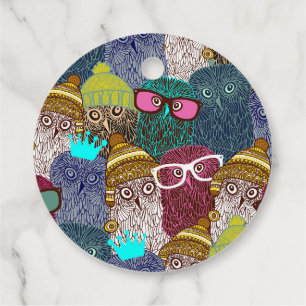 Owl in crown favour tags