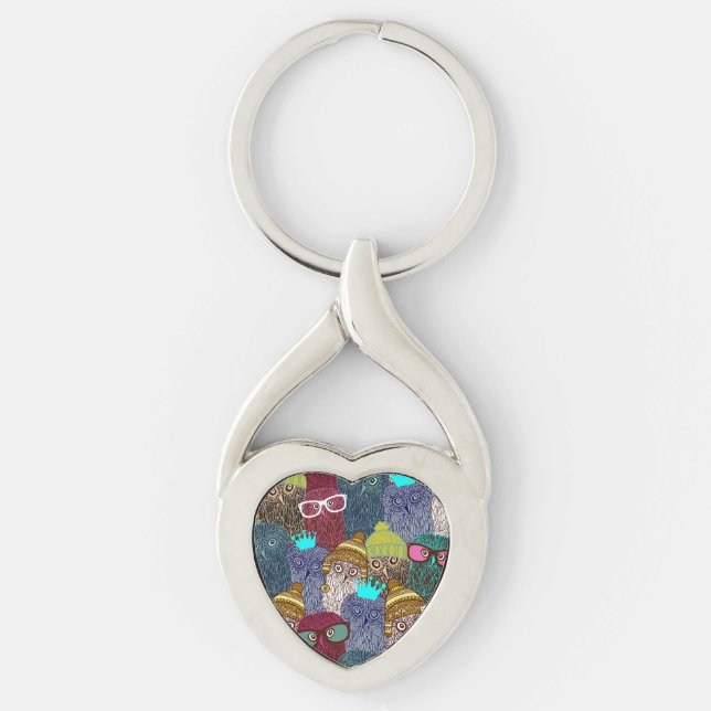 Owl in crown key ring (Front)