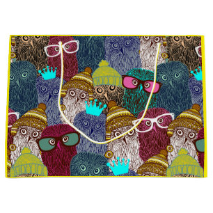 Owl in crown large gift bag