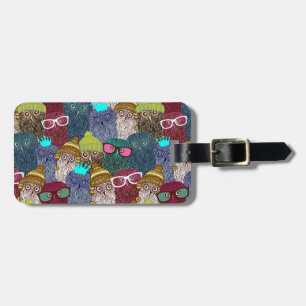 Owl in crown luggage tag
