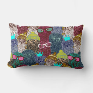 Owl in crown lumbar cushion