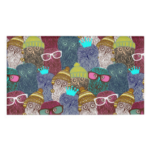 Owl in crown name tag