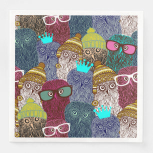 Owl in crown napkin