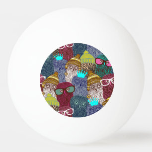 Owl in crown ping pong ball