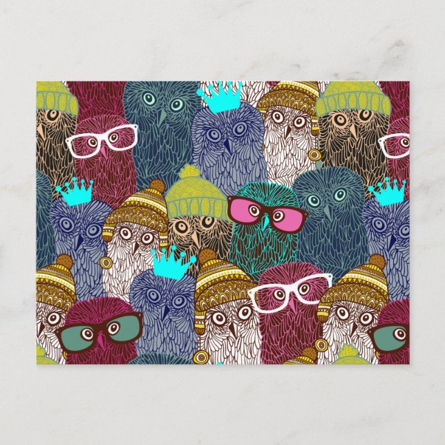 Owl in crown postcard (Front)