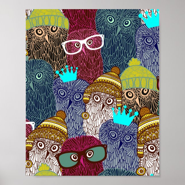 Owl in crown poster (Front)