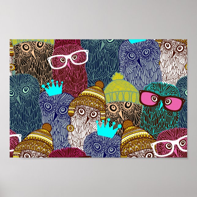 Owl in crown poster (Front)