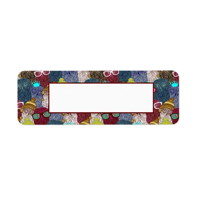 Owl in crown return address label (Front)