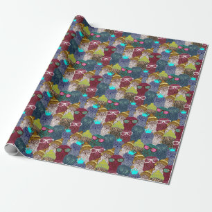 Owl in crown wrapping paper