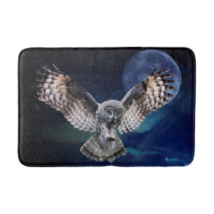 Owl in Flight Bath Mat