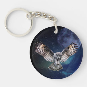 Owl in Flight Key Ring