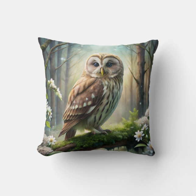 Owl in Forest Cushion (Front)
