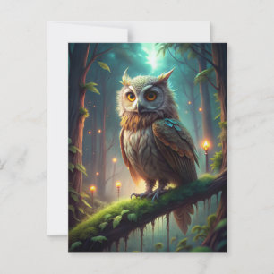 Owl in Forest Postcard