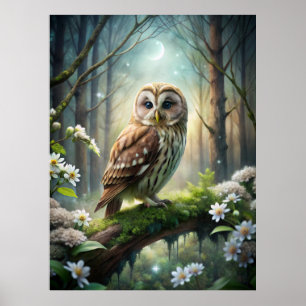 Owl in Forest Poster