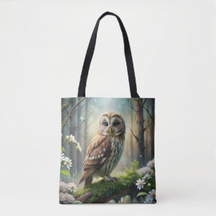 Owl in Forest Tote Bag