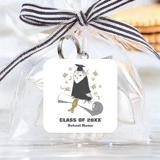 Owl in Gown Preschool / Kindergarten Graduation  Square Sticker