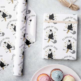 Owl in Gown Preschool / Kindergarten Graduation Wrapping Paper
