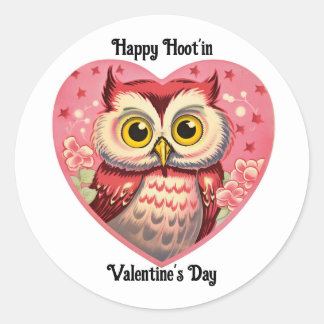 Owl In Heart Valentine Sticker