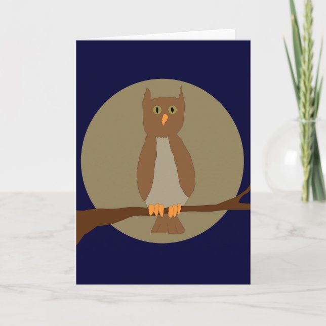 Owl in moon card (Front)