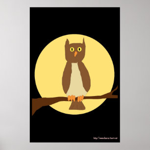 Owl in Moon poster