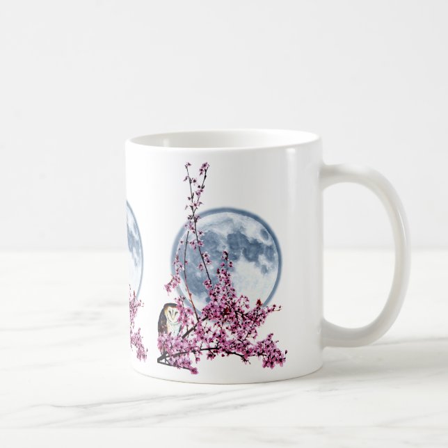 Owl in Plum Tree Coffee Mug (Right)