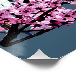 Owl in Plum Tree Poster