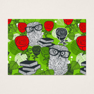 Owl in red roses