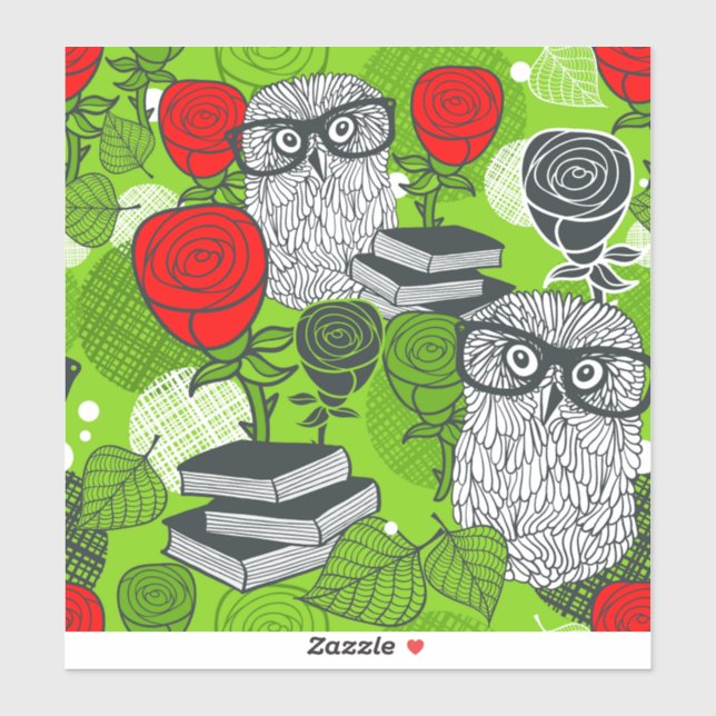Owl in red roses (Sheet)