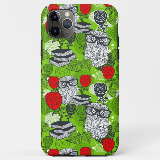 Owl in red roses Case-Mate iPhone case (Back)