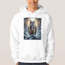 Owl in Snowy Forest Unisex Wildlife Hoodie