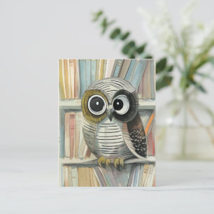 Owl in the Library Art Card