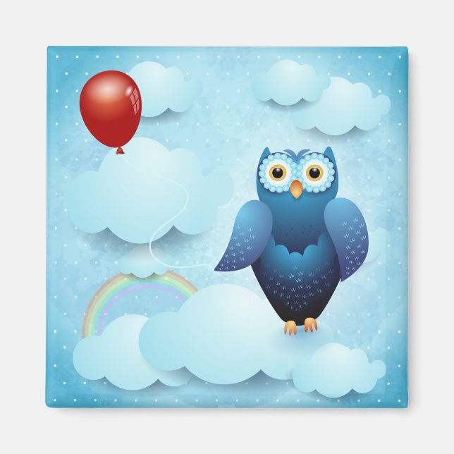 Owl in the sky magnet (Front)