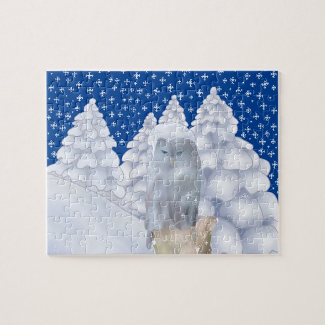 owl in the snow jigsaw puzzle (Horizontal)