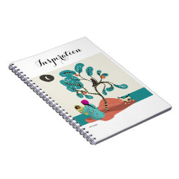 Owl in tree, Indian mother with baby & dog Notebook