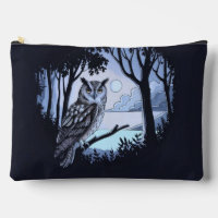 Owl in Wood Clearing Accessory Pouch Travel Bag