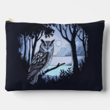 Owl in Wood Clearing Accessory Pouch Travel Bag