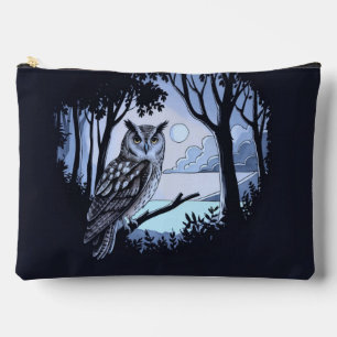Owl in Wood Clearing Accessory Pouch Travel Bag