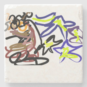 Owl ink night stone coaster