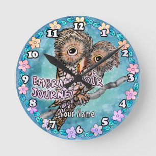 Owl Journey Round Clock